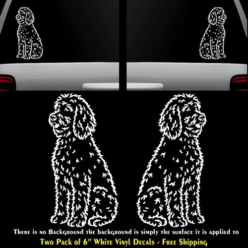 Labradoodle dog graphic two - dog, 6"