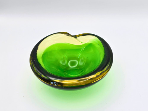 Vintage yellow green glass - yellow, &
