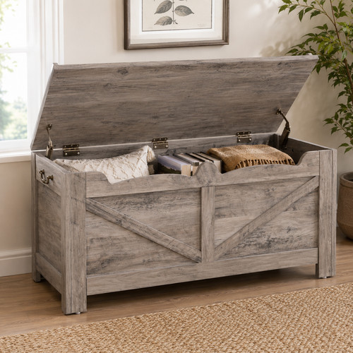 Storage chest wooden blanket - chest,