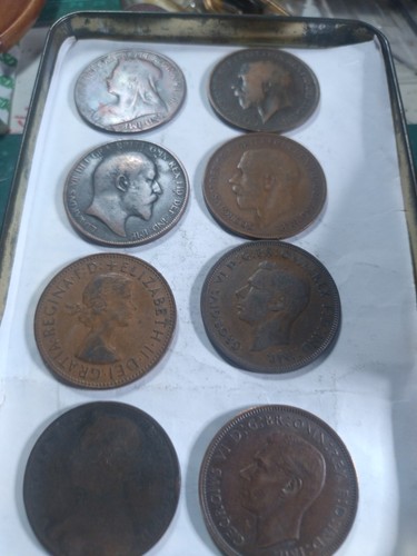 British pennies victorian - pennies,