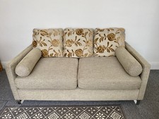 3 seater sofa, pillow back with reversible cushions & contemporary steel legs