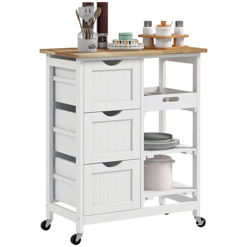 Homcom rolling kitchen island - rolling,