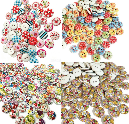 25pcs mixed wooden - 25pcs, round