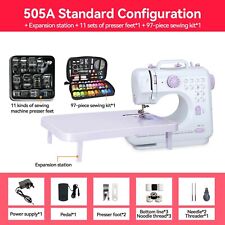 505A Mini Sewing Machine with Extension Table & 97-Piece Sewing Kit - UK 220V