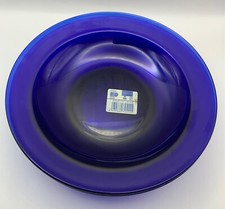4 French Colbalt Blue Duralex Saphir 22cms Shallow Plates / Bowls