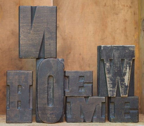 Antique wooden printing letter - antique,