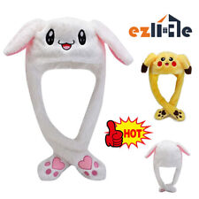 Pikachu Bunny Ears Hat Pressing with Airbag Cap Plush Movable Moving Ears Hat
