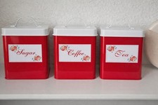Vintage Red Tea Coffee Sugar