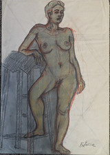 Original pastel drawing female