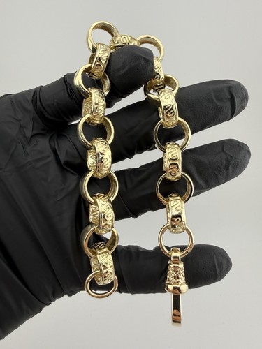 9ct gold belcher bracelet - gold,