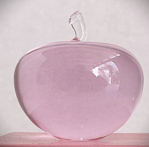 Pink crystal apple paperweight - apple,