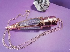 medieval steampunk gothic rose gold immortality vial pendant and strong chain