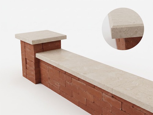 Beige marble pier caps - beige,