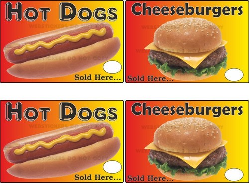 Hot dog cheeseburger stickers - hot,
