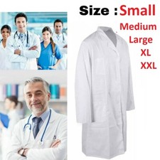 WHITE STANDARD CLASSIC LAB COAT HYGIENE WAREHOUSE LABORATORY DOCTORS MEDICAL UK.