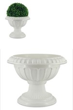 2 X White PVC Garden Urn
