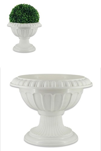 White pvc garden urn - white,