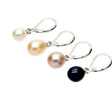 Leverback pearl drop earrings - drop,