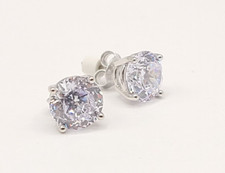 QVC Diamonique Epiphany Platinum Coated 100-Facet 5/16" Ladies Stud Earrings
