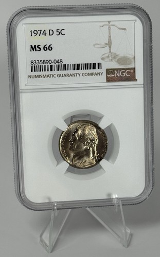 1974 jefferson nickel ngc - 5c,