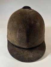Vintage Super Beaufort Brown  Velvet Equestrian Horse Riding Helmet Hat 6 7/8 56