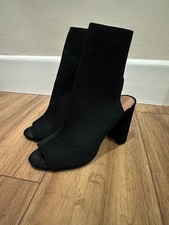 TopShop UK 9 / 42 Black 4.25” High Stretchy Sock Heels