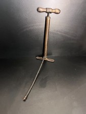 Vintage Antique Brass Shelley Tyre Stirrup Pump Inflator Car Motorcycle & Hose