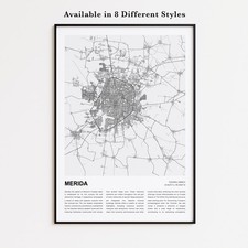 Merida city map print - city, print,