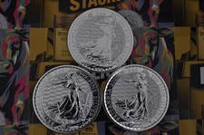 3 x 2025 1oz Silver Britannia