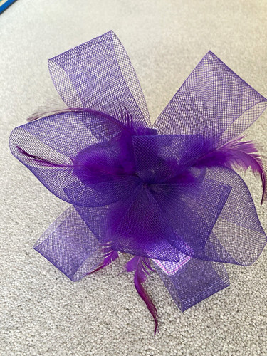 Purple mesh flower fascinator - mesh,