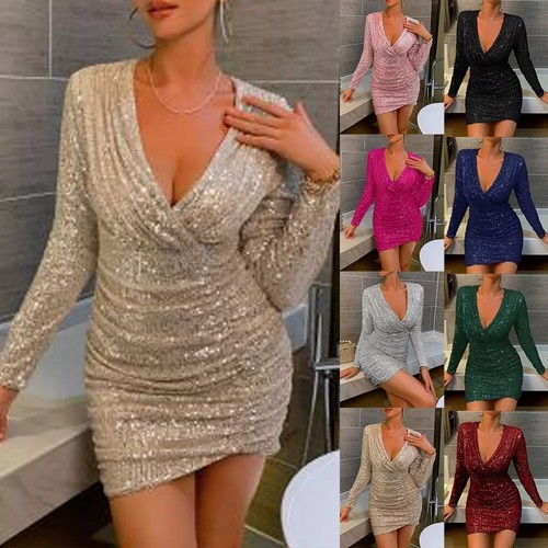 Womens sexy sequin - womens, v-neck