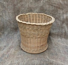 Vintage Wicker Weave Basket Boho Storage Bin Plant Pot Cover Holder Farmhouse