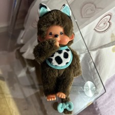 Sekiguchi Cat-Ear Monchhichi 2011 Green Plush Toy 8" Collectible Japan