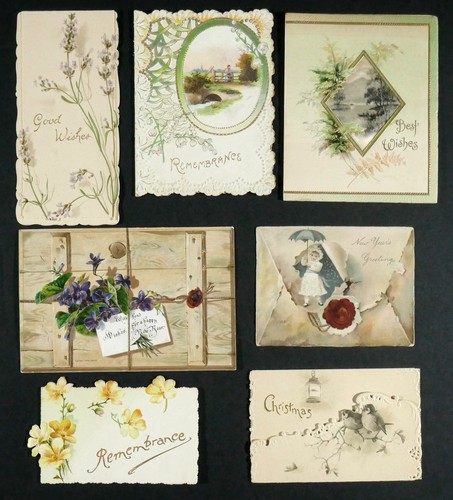 Antique greeting cards - greeting, scraps