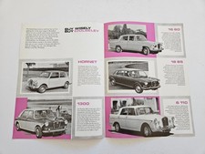 WOLSELEY HORNET 1100 1300 16/60 18/85 6/110 SALES BROCHURE 1967