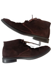 Men Steptronic Ankle Boots Shoes 12UK/46 Brown Suede Leather lining Lace up Chuk