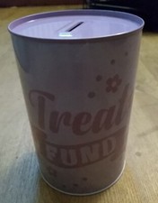 'TREAT FUND' Novelty Savings Tin   Money box 15x10 cm New fun funky gift