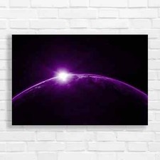 Stunning Sunrise Earth Purple Canvas Print Large Picture Wall Art