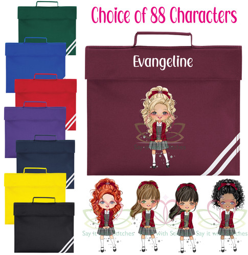 Personalised name book bag - book,