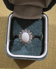 Vintage Diamond And Opal Yellow Gold Ring 9ct Size K