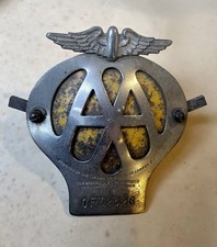 VINTAGE AA CHROME CAR BADGE