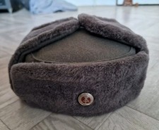 National Peoples Army NVA Ushanka Cossack Hat & Enamel Badge East Germany DDR