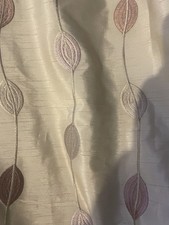 Large Full Lgth Lined Ring Top Macintosh Style Art Deco Beige Curtains 122”w90”d