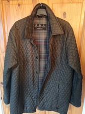 Barbour Flyweight Cavalry Quilted Jacket Women's Size 14 Khaki Green Snap Button