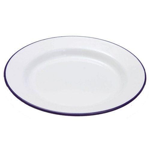 White enamel dinner pie plate - dinner,