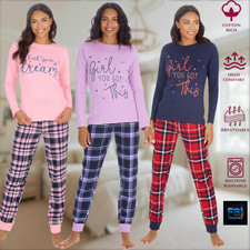 Ladies Pyjamas Set Nightwear Pjs Soft Loungewear Cotton long Sleeve Size 8-22