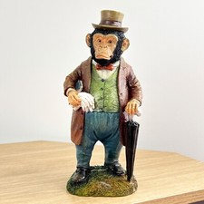 Monkey Ornament Large Statue Figurine Gentlemen Hat Home Bar Decor Gift Animal