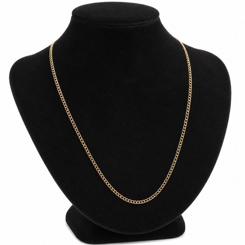 9ct yellow gold curb chain - yellow,
