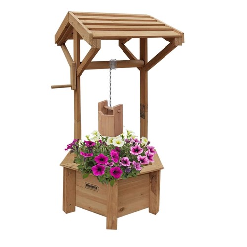 Wooden wishing well - wooden,
