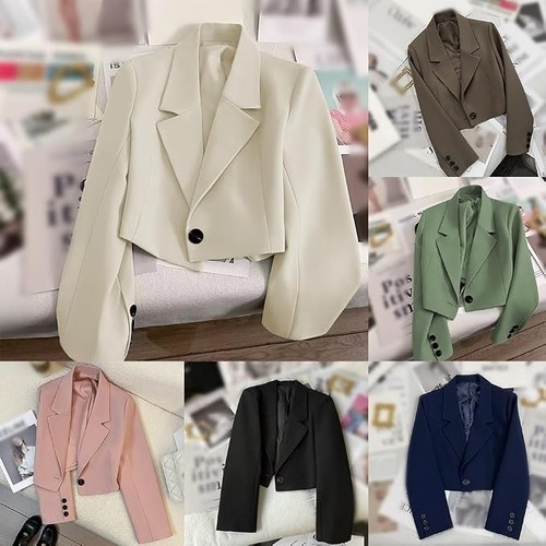 Ladies cropped blazer jacket - ladies,